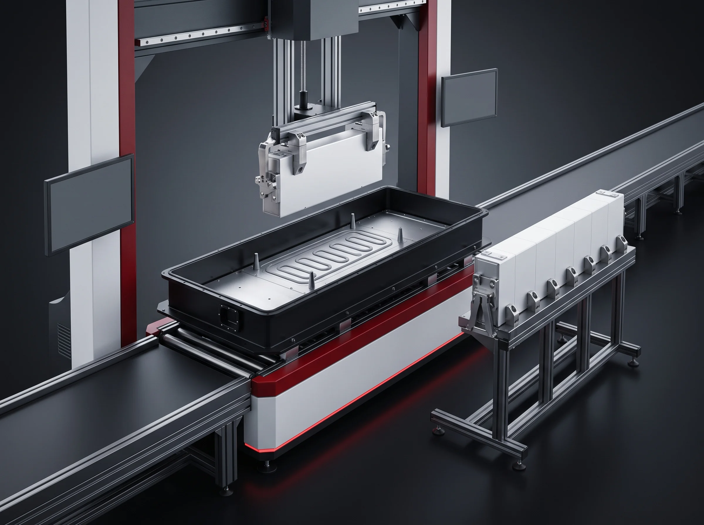 Tooling entry rack with gripper fingers and tray program tags for a qualified cell type