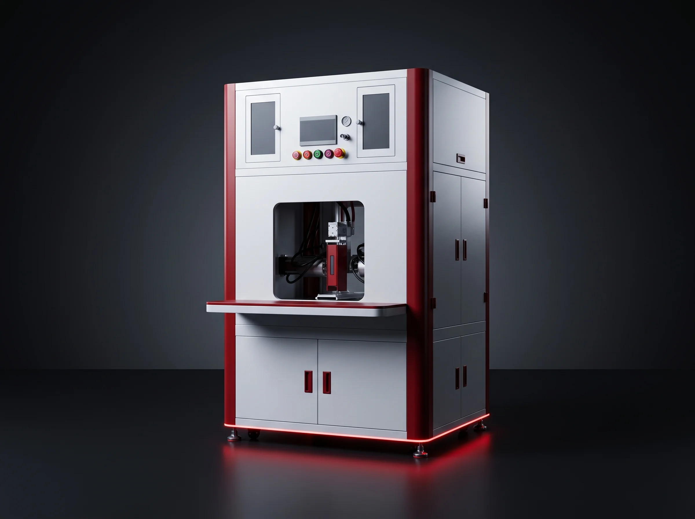 Cooling plate and enclosure adhesive dispensing station