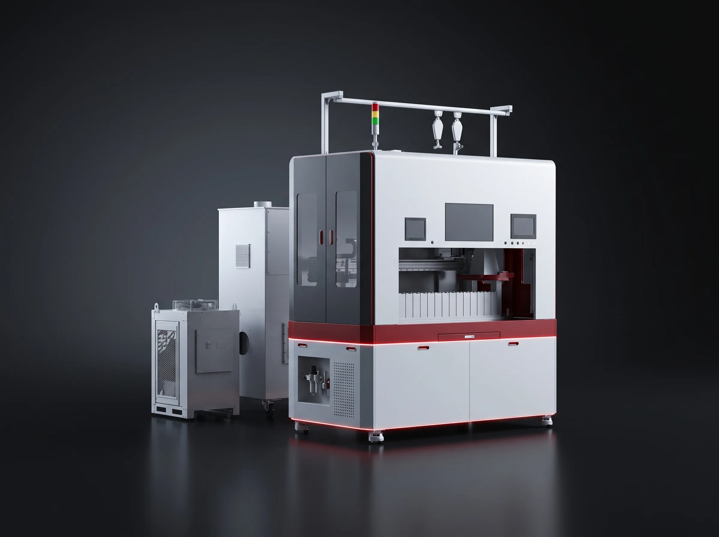 In-line busbar laser welding station with a three-axis gantry and galvo head