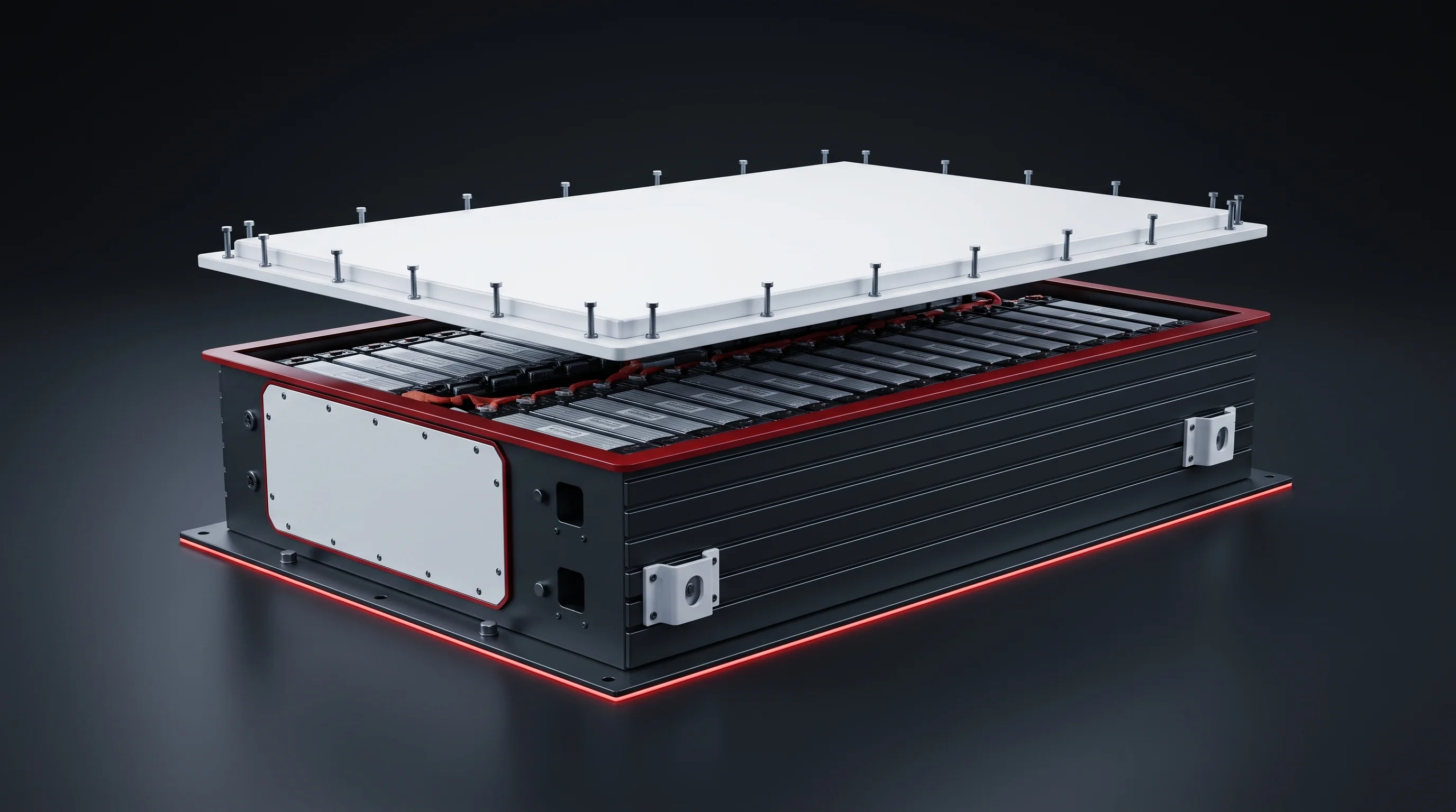 EV pack enclosure and lid drawn to a customer-fixed pack drawing