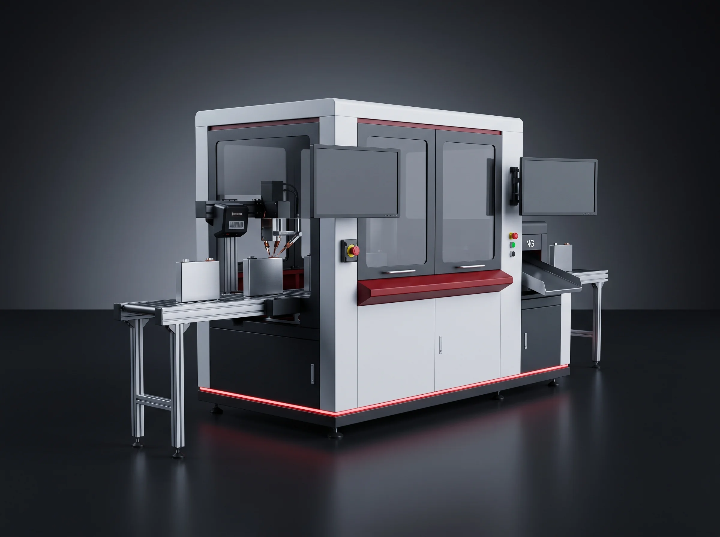 Cell scanning, testing and sorting station on a battery assembly line