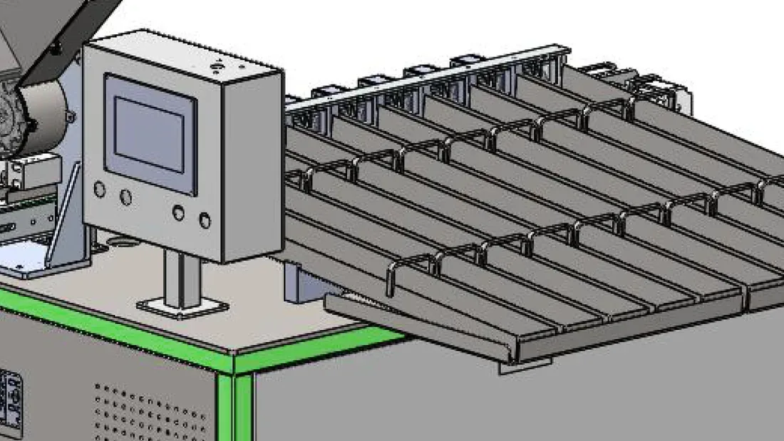 Part removed from the line and set down at a separate work position